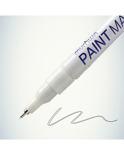 Маркер-краска Extra Fine Paint Marker 1мм, нитрооснова, белый MunHwa