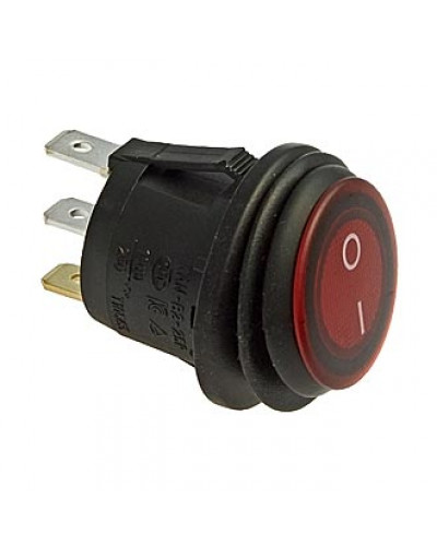 Клавишный переключатель RUICHI SB040, IP65, ON-OFF, диаметр 20.2 мм, красный