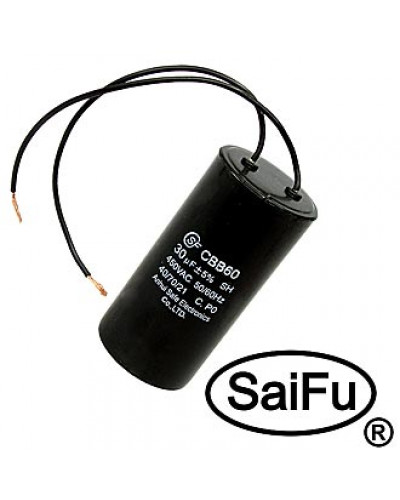 Пусковой конденсатор SAIFU CBB60, 30 мкФ, 450 В, с проводом