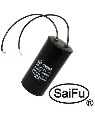 Пусковой конденсатор SAIFU CBB60, 35 мкФ, 450 В, с проводом