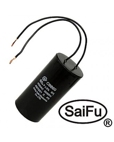 Пусковой конденсатор SAIFU CBB60, 60 мкФ, 450 В, с проводом