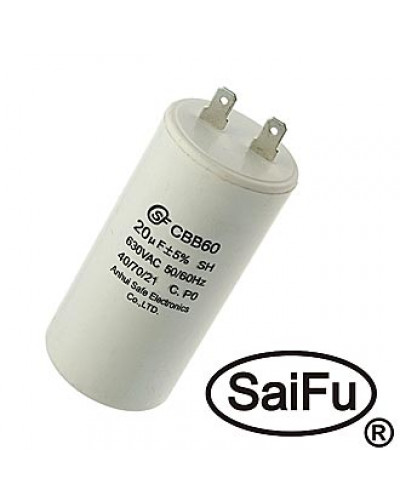Пусковой конденсатор SAIFU CBB60, 20 мкФ, 630 В