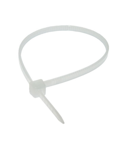 Стяжка кабельная нейлоновая неразъемная RUICHI, 150x3 мм, белая, упаковка 100 шт.