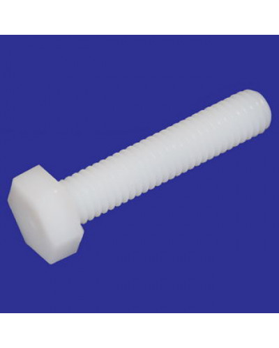 Болт пластиковый полиамидный с полной резьбой RUICHI DIN 933, резьба М3x16 мм, PA66, белый