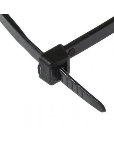 Хомут-стяжка кабельная нейлоновая неразъемная RUICHI, 8x300 мм, черная, упаковка 100 шт.