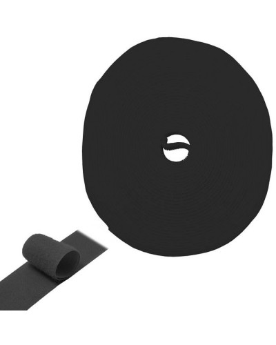 Лента-липучка многоразовая RUICHI 20 мм, длина 5 м, черная