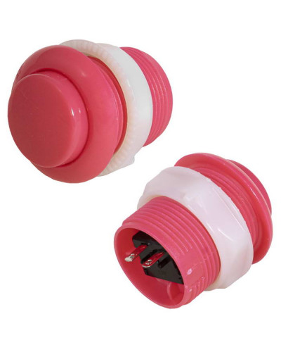 Кнопка GMSI RUICHI RC-1007-28-R, 28 мм, 12 А, 20 мОм, 12 В, круглая, цвет красный, с резьбой и белым прижимным кольцом