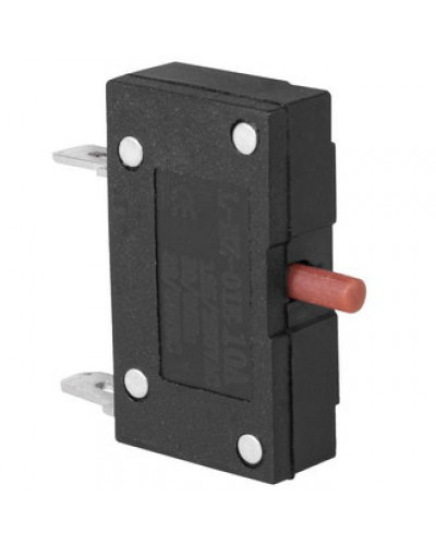Автоматический выключатель RUICHI L-MZ-01E, 31.4х25.7х14.3 мм, 10 A, постоянный и переменный ток, корпус черный, кнопка красная