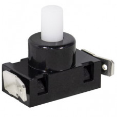 Кнопочный переключатель RUICHI PBS101A, 2 контакта вертикально вверх, корпус черный, кнопка белая