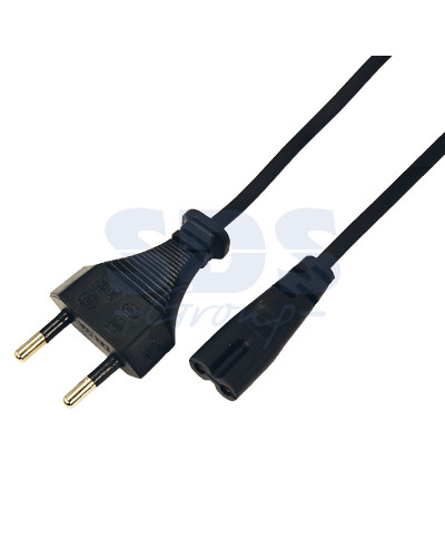 Шнур сетевой, вилка - евроразъем С7, кабель 2x0,5 мм², длина 1,5 метра (PE пакет) СМАРТКИП