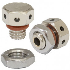 Клапан выравнивания давления RUICHI M5х0.8, 1 л/мин, IP67, -40…+125 °C, корпус - латунь никелированная, гайка - сталь, уплотнитель - резина силиконовая