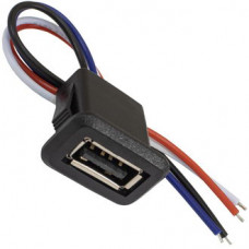Разъём USB-4Pin RUICHI, длина кабеля 105 мм, 4 контакта под пайку, 1.5 А, 30 В, корпус пластиковый черный