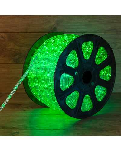 Дюралайт LED, свечение с динамикой (3W) - зеленый, 36 LED/м, бухта 100м