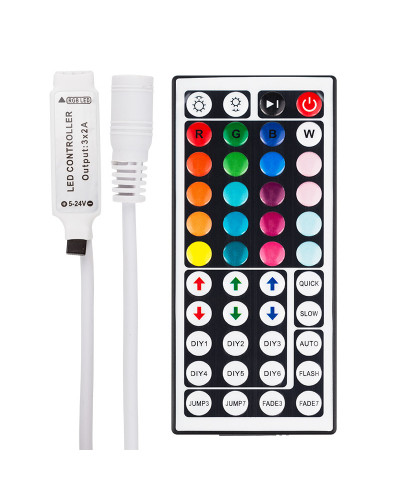 Мини-контроллер светодиодный, инфракрасный (IR), 72Вт/144Вт, 44 кнопки, 12В/24В LAMPER
