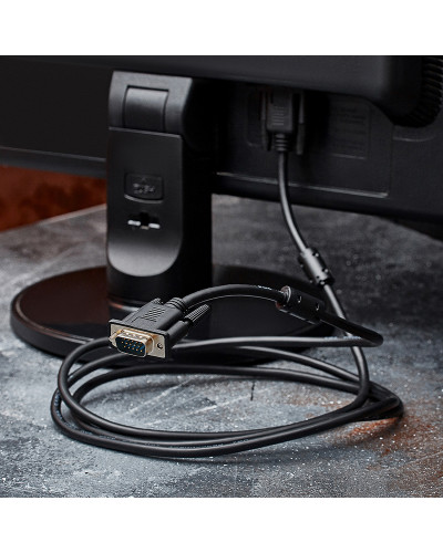 Шнур VGA - VGA с ферритами, 1,8м, черный PROconnect