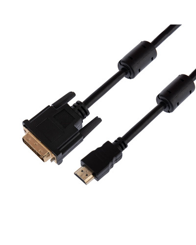 Шнур HDMI - DVI-D, 5м, Gold, с фильтрами REXANT