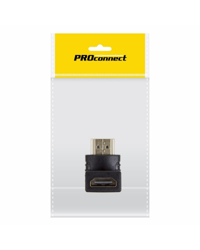 Переходник HDMI (гнездо HDMI - штекер HDMI), угловой, (1шт) (пакет) PROconnect