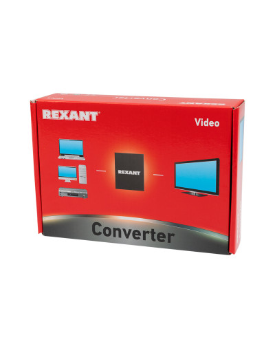 Конвертер BNC/RCA + S-video на VGA, пластик REXANT