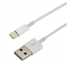 Кабель USB-Lightning для iPhone, ПВХ, белый, 1м REXANT