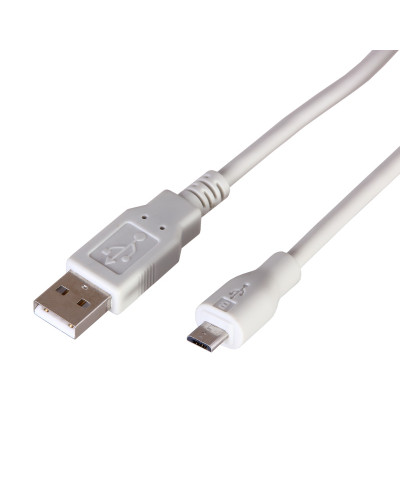 Кабель USB (шт. micro USB - шт. USB A) 3 метра, серый REXANT