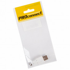 Переходник USB PROconnect, штекер USB-A - штекер mini USB 5 pin, 1 шт., пакет БОПП