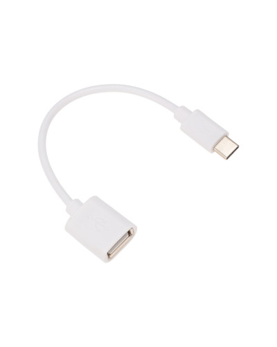 Кабель OTG Type C на USB/2,4A/PVC/white/15cm/REXANT