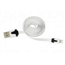 USB-Lightning кабель для iPhone/PVC/flat/white/1m/REXANT