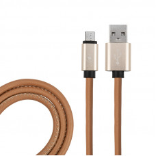 USB кабель micro USB, коричневый эко-кожа, 1 метр REXANT