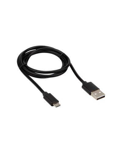 Кабель USB-micro USB/metall/black/1m/REXANT