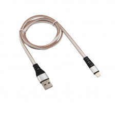Кабель REXANT USB-Lightning 2.4 A, 1 м, белая нейлоновая оплетка
