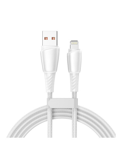 Кабель USB-A – Lightning для Apple, 2,4А, 1м, в белой нейлоновой оплетке REXANT