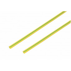 Трубка термоусаживаемая ТУТ нг 4,0/2,0мм, желто-зеленая, упаковка 50 шт. по 1м REXANT