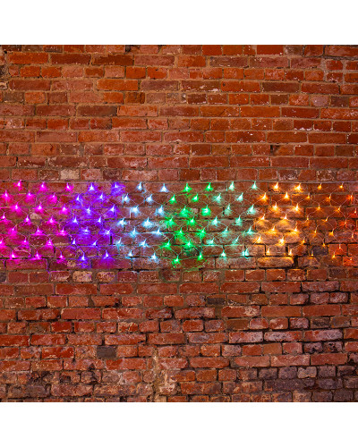 Гирлянда Сеть 3х0,5м, прозрачный ПВХ, 140 LED Мультиколор (10 цветов)