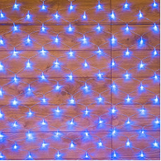 Гирлянда сеть 1,8х1,5м, прозрачный ПВХ, 180 LED, цвет: Синий