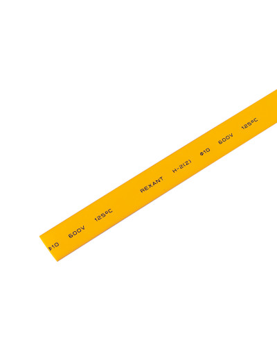 Трубка термоусаживаемая ТУТ нг 10,0/5,0мм, желтая, упаковка 50 шт. по 1м REXANT