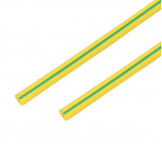 Трубка термоусаживаемая ТУТ нг 10,0/5,0мм, желто-зеленая, упаковка 50 шт. по 1м REXANT