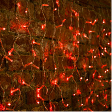 Гирлянда Светодиодный Дождь 2x0,8м, прозрачный провод, 230 В, диоды Красные