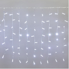 Гирлянда Светодиодный Дождь 2x0,8м, прозрачный провод, 230 В, диоды Белые