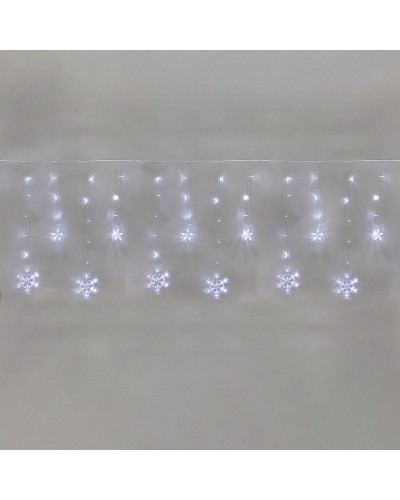 Гирлянда Бахрома со снежинками 2,4х0,9м, 150LED, белый, с контроллером 8 режимов, 230В NEON-NIGHT