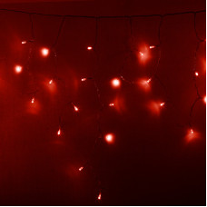 Гирлянда светодиодная Бахрома (Айсикл), 4,8х0,6м, 176 LED КРАСНЫЙ, прозрачный ПВХ, IP65, постоянное свечение, 230В NEON-NIGHT