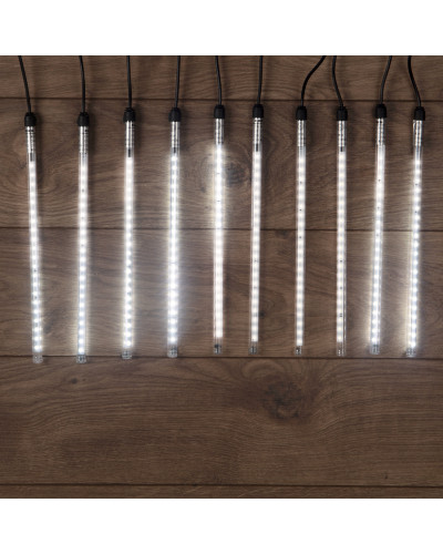 Гирлянда Тающие сосульки 24 В, комплект 10 шт. х 30 см, шаг 100 см, 420 LED, белый, соединяются