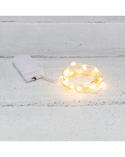 Гирлянда Роса с крупными каплями 2 м, 20 LED, теплое белое свечение, 2хCR2032 в комплекте NEON-NIGHT