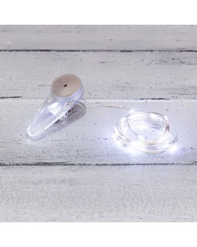Гирлянда Роса с прищепкой 3 м, 30 LED, белое свечение, 2хCR2032 в комплекте NEON-NIGHT