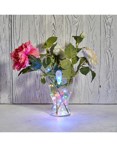 Гирлянда Роса с прищепкой 3 м, 30 LED, цвет свечения мультиколор, 2хCR2032 в комплекте NEON-NIGHT