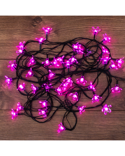 Гирлянда светодиодная Цветы Сакуры 50 LED РОЗОВЫЕ 7 метров с контроллером