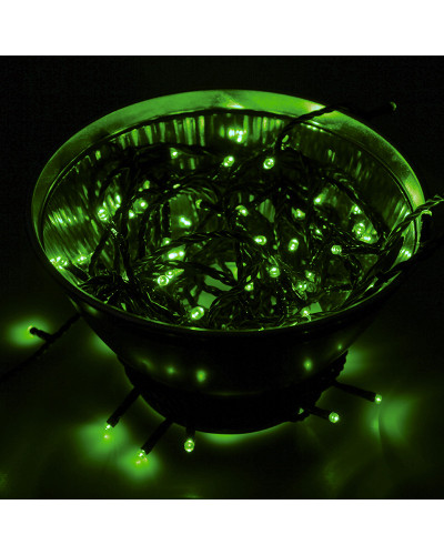 Гирлянда Твинкл Лайт 10 м, черный ПВХ, 100 диодов, цвет зеленый