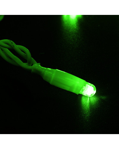 НИТЬ 10м, белый ПВХ, 100 LED Зеленые, соединяется, 24В (нужен трансформатор 531-100 или 531-200)
