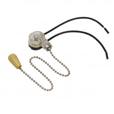 Выключатель для настенного светильника c проводом и деревянным наконечником «Silver», индивидуальная упаковка, 1 шт. REXANT