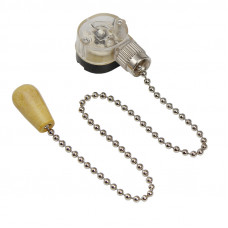 Выключатель для настенного светильника c деревянным наконечником «Silver», индивидуальная упаковка, 1 шт. REXANT