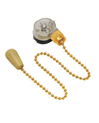 Выключатель для настенного светильника c деревянным наконечником «Gold», индивидуальная упаковка, 1 шт. REXANT